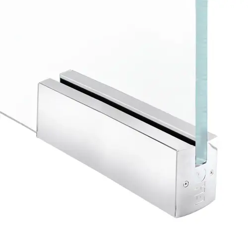 2-1/2" Square 12" Patch Rail Without Lock For 3/4" Glass - Polished Stainless 2-1/2" Square 12" Patch Rail Without Lock For 3/4" Glass - Polished Stainless