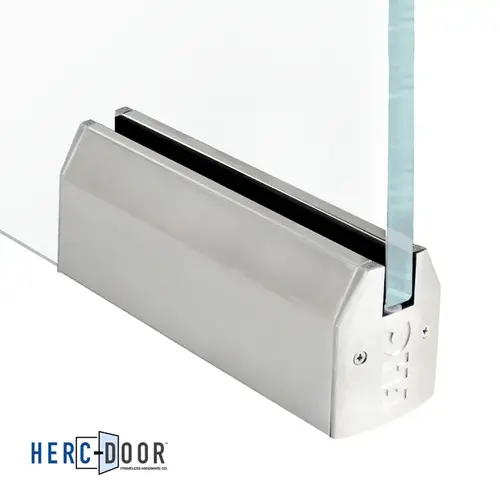 2-1/2" Tapered Patch Rail 9-1/2" Long Without lock For 1/2" Glass - Brushed Stainless