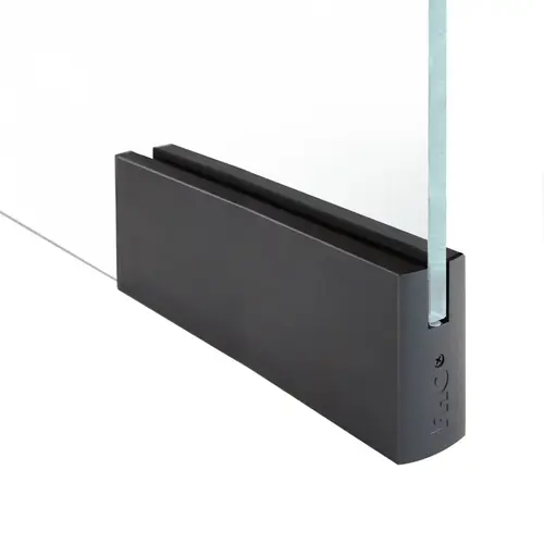 4" Square 12" Patch Rail Without Lock For 5/8" Glass - Dark Bronze Anodized 4" Square 12" Patch Rail Without Lock For 5/8" Glass - Dark Bronze Anodized