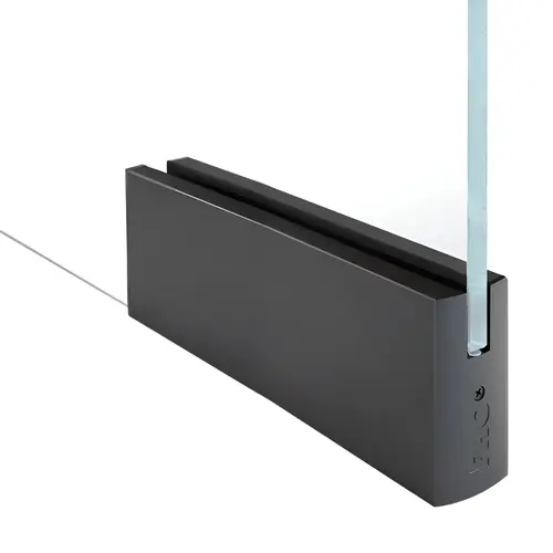 4" Square 12" Patch Rail Without Lock For 5/8" Glass - Dark Bronze Anodized 4" Square 12" Patch Rail Without Lock For 5/8" Glass - Dark Bronze Anodized