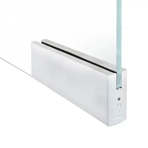 4" Square 12" Patch Rail Without Lock For 3/4" Glass - Satin Anodized 4" Square 12" Patch Rail Without Lock For 3/4" Glass - Satin Anodized