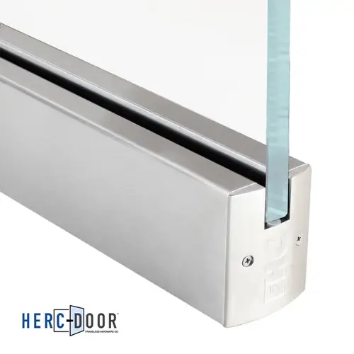 2-1/2" Low Profile Square Door Rail Without Lock for 1/2" Glass - 35-3/4" Length - Brushed Stainless 2-1/2" Low Profile Square Door Rail Without Lock for 1/2" Glass - 35-3/4" Length - Brushed Stainless