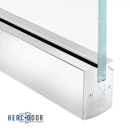 2-1/2" Low Profile Square Door Rail Without Lock for 1/2" Glass - 35-3/4" Length - Polished Stainless 2-1/2" Low Profile Square Door Rail Without Lock for 1/2" Glass - 35-3/4" Length - Polished Stainless