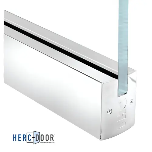 2-1/2" Low Profile Square Door Rail Without Lock for 1/2" Glass - 35-3/4" Length - Polished Stainless 2-1/2" Low Profile Square Door Rail Without Lock for 1/2" Glass - 35-3/4" Length - Polished Stainless
