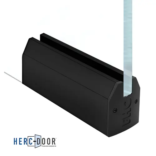 2-1/2" Tapered 12" Patch Rail Without Lock For 5/8" Glass - Matte Black 2-1/2" Tapered 12" Patch Rail Without Lock For 5/8" Glass - Matte Black