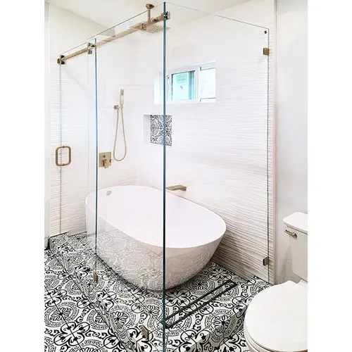 Denali Series 180 Degree Sliding Shower Door Kit - Brushed Bronze