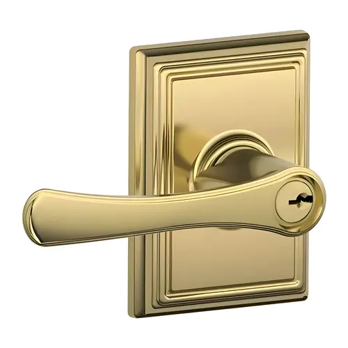 Avila Lever with Addison Rose Keyed Entry Lock C Keyway with 16211 Latch and 10063 Strike Bright Brass Finish Avila Lever with Addison Rose Keyed Entry Lock C Keyway with 16211 Latch and 10063 Strike Bright Brass Finish