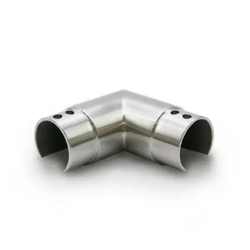 1.9" Diameter 90 Degree Elbow for Cap Rail Fitting - Brushed Stainless 304