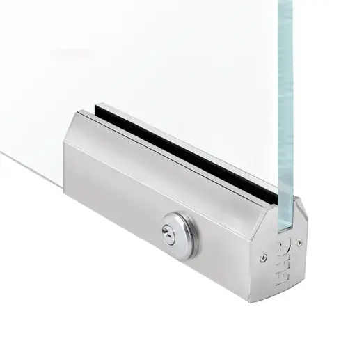 2-1/2" Tapered 12" Patch Rail With Lock For 3/4" Glass - Polished Stainless 2-1/2" Tapered 12" Patch Rail With Lock For 3/4" Glass - Polished Stainless