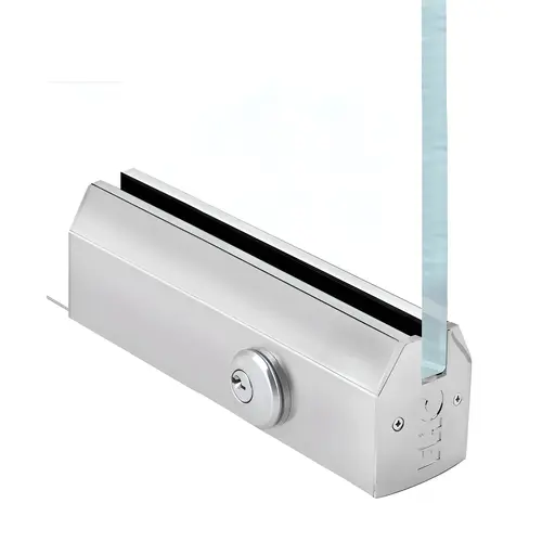 2-1/2" Tapered 12" Patch Rail With Lock For 3/4" Glass - Polished Stainless 2-1/2" Tapered 12" Patch Rail With Lock For 3/4" Glass - Polished Stainless
