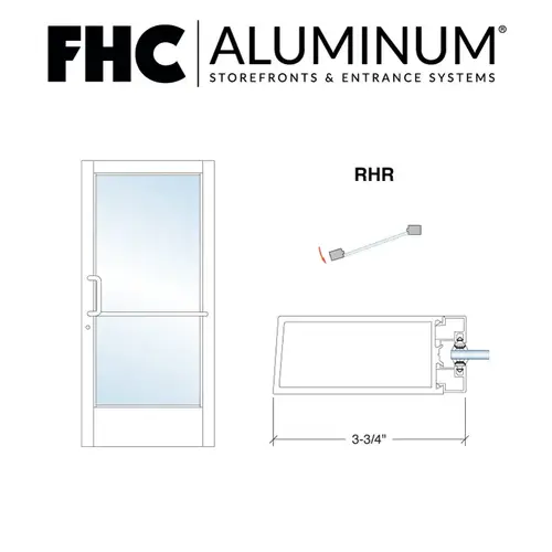300 Series Stock Medium Stile Single Aluminum Door - RHR - Continuous Hinge - Satin Anodized 300 Series Stock Medium Stile Single Aluminum Door - RHR - Continuous Hinge - Satin Anodized