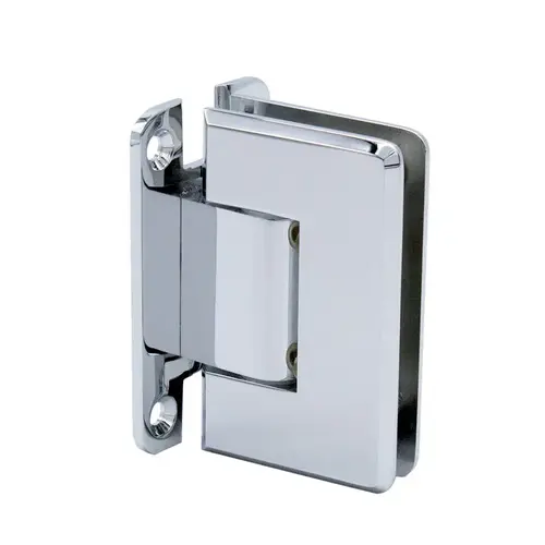 Carolina Beveled Wall Mount Hinge, Brass with Stainless Steel Back Plate, Adjustable Full Back Plate, Polished Chrome Finish