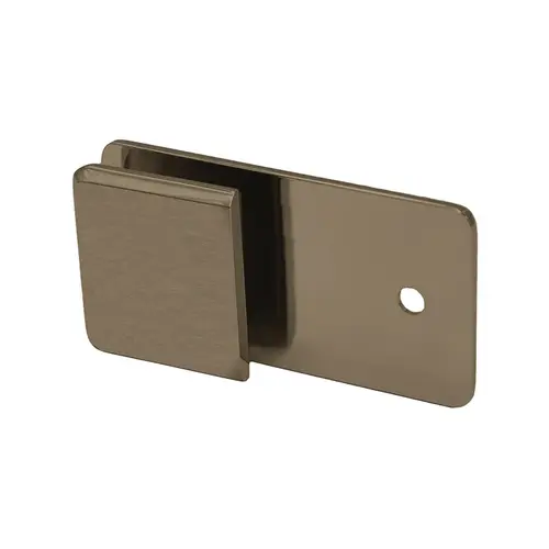 Beveled Y Inline Glass Clamp for Fixed Panel, Brass Material, 3/8" To 1/2" Glazing Thickness, 3/4" Hole Diameter Required, Brushed Bronze Finish