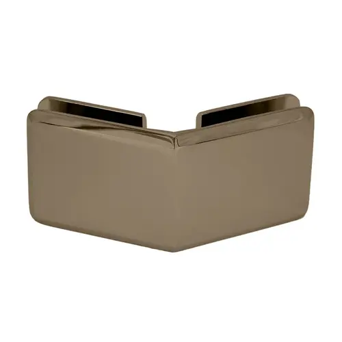 FHC CBU135BBRZ Beveled 135 Degree Glass-To-Glass Clamp, Brass Material, 3/8" to 1/2" Glazing Thickness, Brushed Bronze Finish Beveled 135 Degree Glass-To-Glass Clamp, Brass Material, 3/8" to 1/2" Glazing Thickness, Brushed Bronze Finish