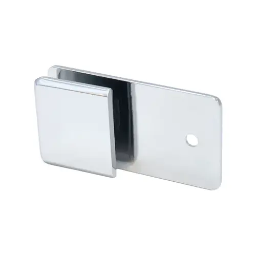 Beveled Y Inline Glass Clamp for Fixed Panel, Brass Material, 3/8" To 1/2" Glazing Thickness, 3/4" Hole Diameter Required, Polished Chrome Finish
