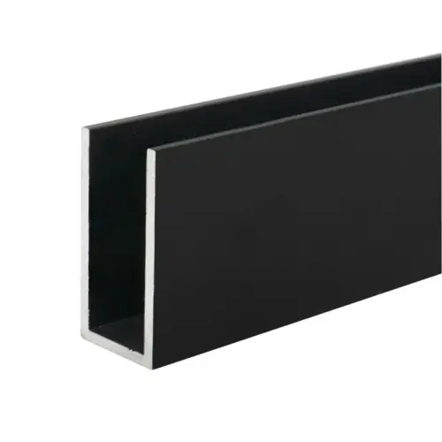 1" x 2" Deep U-Channel Matte Black Anodized 23" Length 1" x 2" Deep U-Channel Matte Black Anodized 23" Length