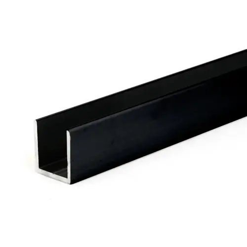 3/4" x 3/4" Deep U-Channel Matte Black 36" Length 3/4" x 3/4" Deep U-Channel Matte Black 36" Length