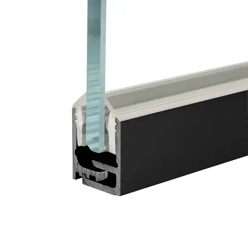 2-Part Aluminum U-Channel Pre-Drilled - 5/16" to 11/16" Glass - Black - 196" Stock Length 2-Part Aluminum U-Channel Pre-Drilled - 5/16" to 11/16" Glass - Black - 196" Stock Length