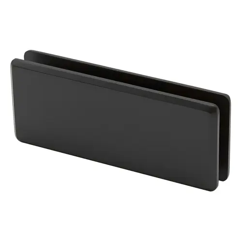 Beveled 180 Degree Glass To Glass Clamp, Brass Material, 3/8" To 1/2" Glazing Thickness, Matte Black Finish