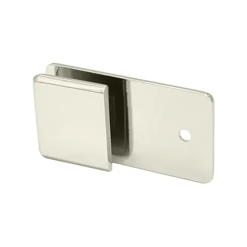 Beveled Y Inline Glass Clamp For Fixed Panel, Brass Material, 3/8" To 1/2" Glazing Thickness, 3/4" Hole Diameter Required, Polished Nickel Finish