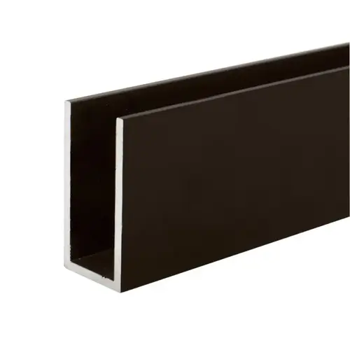 Wet Glaze 1" X 2" Deep U-Channel- Dark Bronze Anodized 24" Length - pack of 25 Wet Glaze 1" X 2" Deep U-Channel- Dark Bronze Anodized 24" Length - pack of 25