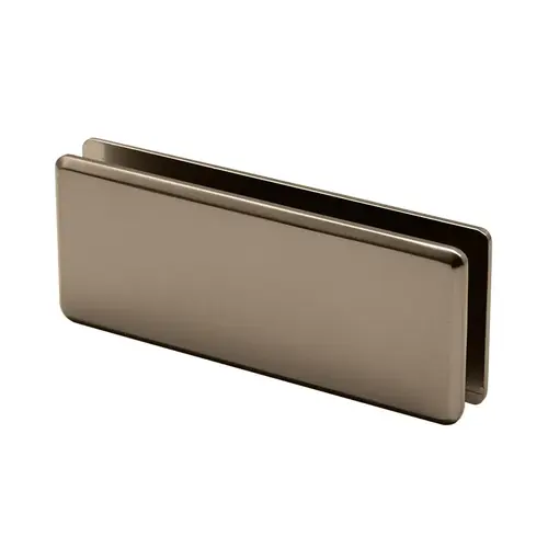 Beveled 180 Degree Glass To Glass Clamp, Brass Material, 3/8" to 1/2" Glazing Thickness, Brushed Bronze Finish