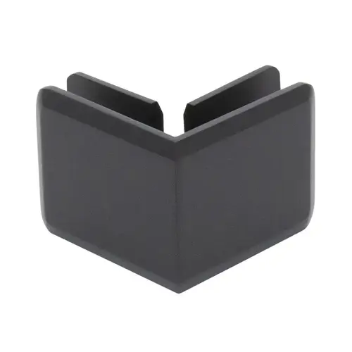 Beveled 90 Degree Glass Clamp Brass Material, 90 Degree, 3/8" To 1/2" Glazing Thickness, Matte Black Finish