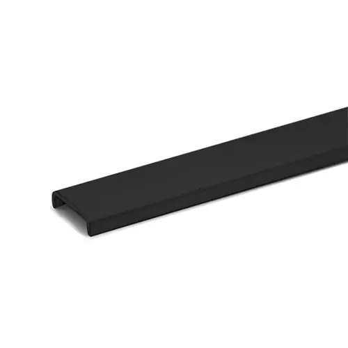 Cap Rail Edge Protector 3/16" x 5/8" x 3/16" Aluminum - Matte Black 120" Length Cap Rail Edge Protector 3/16" x 5/8" x 3/16" Aluminum - Matte Black 120" Length