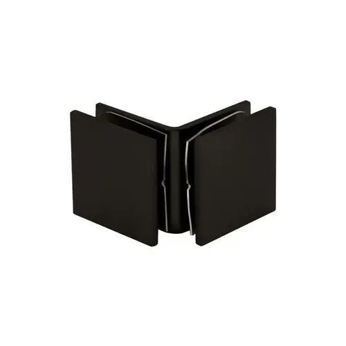 Open Face Square 90 Degree Glass Clamp, Brass Material, 3/8" to 1/2" Glazing Thickness, Oil Rubbed Bronze Finish