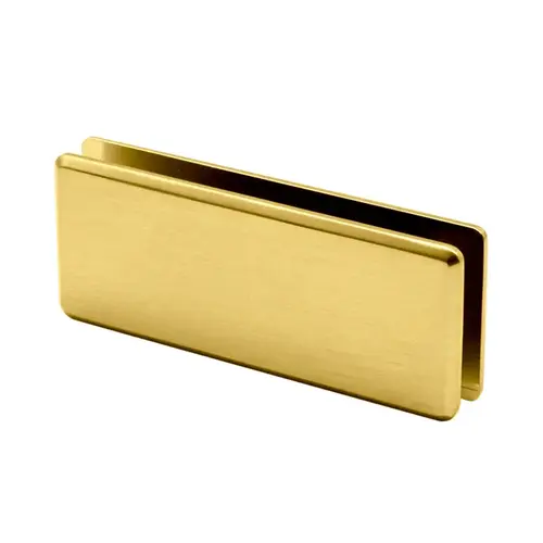 Beveled 180 Degree Glass To Glass Clamp, Brass Material, 3/8" to 1/2" Glazing Thickness, Satin Brass Finish
