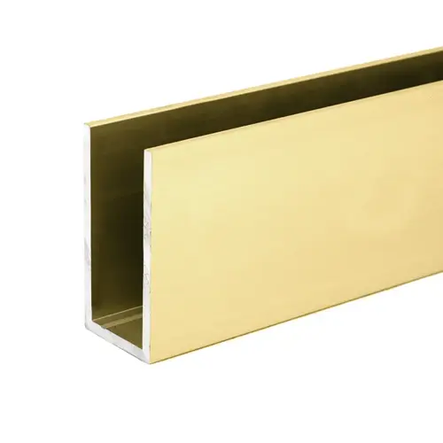 1" x 2" Deep U-Channel Polished Brass  60" Length