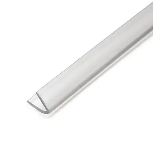 Clear Vinyl Edge 'V' Seal for 1/4" Maximum Gap Without Tape 95" Length Clear Vinyl Edge 'V' Seal for 1/4" Maximum Gap Without Tape 95" Length