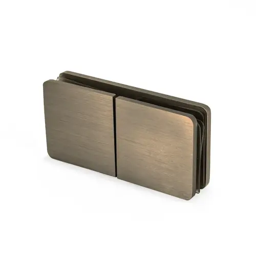 180 Degree Clamp Square Edge Standard, Brass Material, 3/8" To 1/2" Glazing Thickness, Brushed Bronze Finish