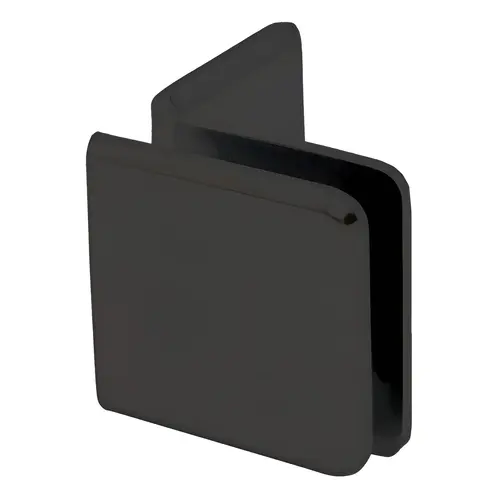 Beveled Wall Mount Glass Clamps With Large Leg, Brass Material, 3/8" to 1/2" Glazing Thickness, Oil Rubbed Bronze Finish