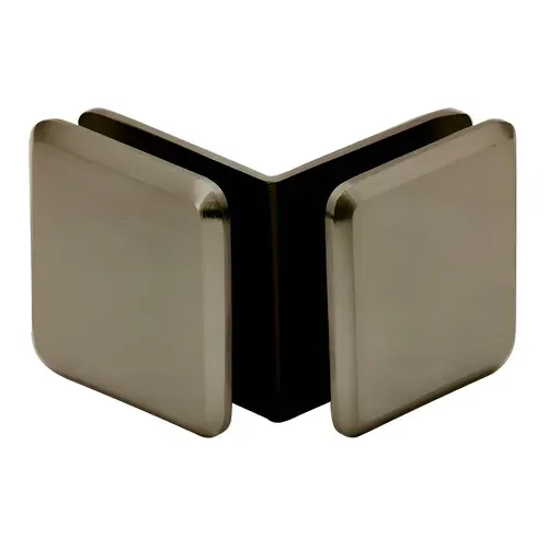 FHC CBU0F90BBRZ Open Faced Beveled 90 Degree Glass-to-Glass Clamp, Brass Material, 3/8" To 1/2" Glazing Thickness, Brushed Bronze Finish Open Faced Beveled 90 Degree Glass-to-Glass Clamp, Brass Material, 3/8" To 1/2" Glazing Thickness, Brushed Bronze Finish