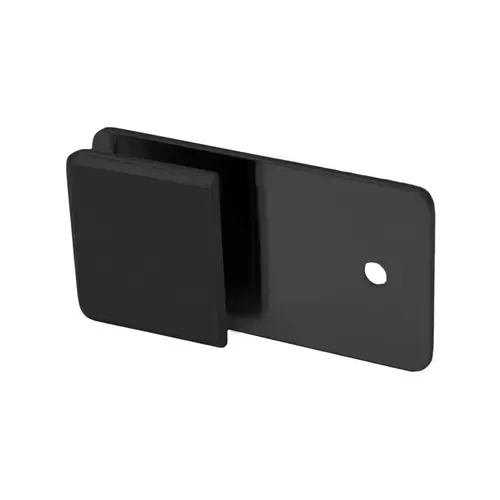 Beveled Y Inline Glass Clamp for Fixed Panel, Brass Material, 3/8" To 1/2" Glazing Thickness, 3/4" Hole Diameter Required, Matte Black Finish