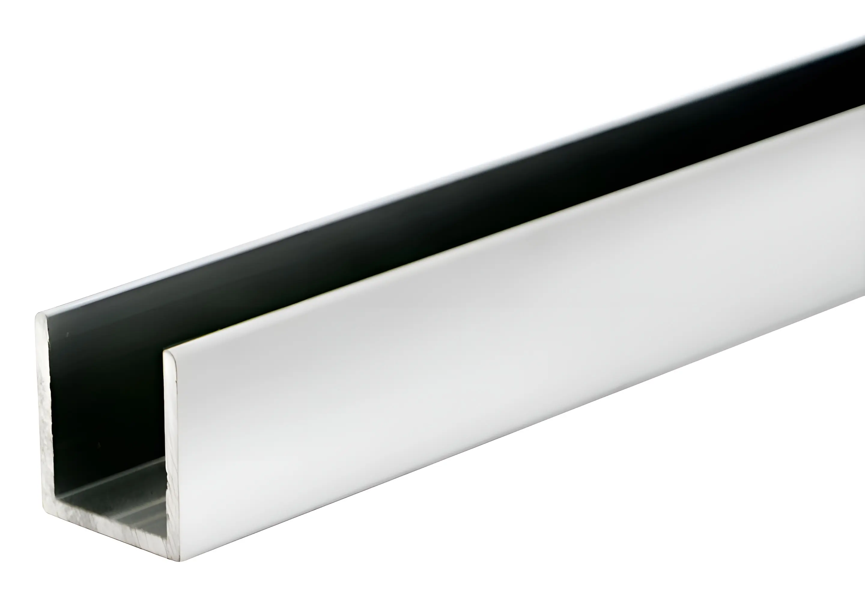 FHC Wet Glaze 1" X 1" U-Channel- Brite Chrome Anodized 24" Length - pack of 50 CUC1BAM-CCP24-XCP50