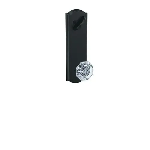 Custom Alexandria Knob with Camelot Escutcheon Interior Active Trim with 16680 Latch and 10269 Strike Matte Black Finish Custom Alexandria Knob with Camelot Escutcheon Interior Active Trim with 16680 Latch and 10269 Strike Matte Black Finish