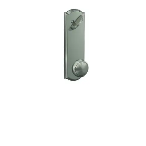 Custom Andover Knob with Camelot Escutcheon Interior Active Trim with 16680 Latch and 10269 Strike Satin Nickel Finish Custom Andover Knob with Camelot Escutcheon Interior Active Trim with 16680 Latch and 10269 Strike Satin Nickel Finish