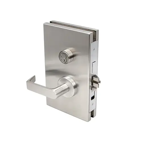 6" x 10" LHR Center Lock Entrance Function - Brushed Stainless 6" x 10" LHR Center Lock Entrance Function - Brushed Stainless