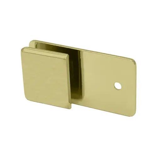 Beveled Y Inline Glass Clamp For Fixed Panel, Brass Material, 3/8" To 1/2" Glazing Thickness, 3/4" Hole Diameter Required, Satin Brass Finish