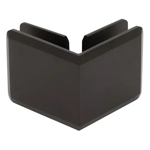 Beveled 90 Degree Glass Clamp, Brass Material, 3/8" to 1/2" Glazing Thickness, Oil Rubbed Bronze Finish