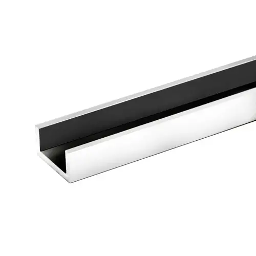 1" x 1/2" U-Channel - Brite Chrome Anodized  60" Length
