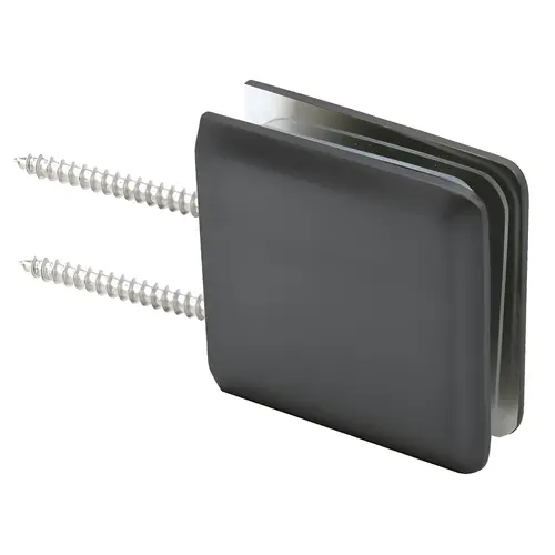 Beveled Wall Mount Clamp Notch Style Double Mounting Holes, Brass Material, 2" Height, 2" Width, Matte Black Finish
