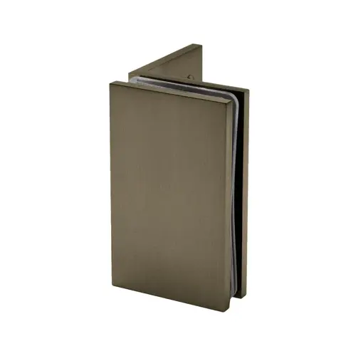 FHC GLN90BBRZ Square Profile Glass-To-Glass Clamp Wall Mount, Brass Material, 3/8" To 1/2" Glazing Thickness, 3-1/2" Height, Brushed Bronze Finish Square Profile Glass-To-Glass Clamp Wall Mount, Brass Material, 3/8" To 1/2" Glazing Thickness, 3-1/2" Height, Brushed Bronze Finish