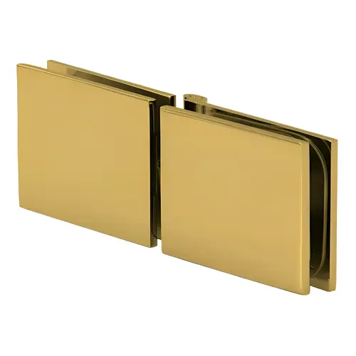 Adjustable Glass Clamp Square, 180 Degree Glass-to-Glass, 3/8" To 1/2" Glazing Thickness, Brass Material, Satin Brass Finish