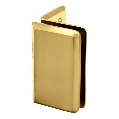Preston Glass Clamp, Brass Material, 3/8" To 1/2" Glazing Thickness, Wall Bracket Mounting, Satin Brass Finish
