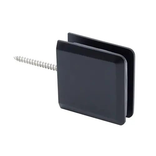Beveled Wall Mount Pivotable Transom Clamp, Brass Material, 2" Height, 2" Width, Matte Black Finish