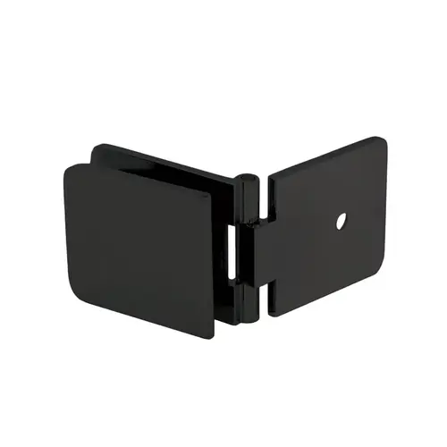Adjustable Wall Mount Clamp for Fixed Panel, Brass Material, 5/16" To 1/2" Glazing Thickness, Matte Black Finish