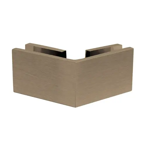 Square 135 Degree Clamp Glass-To-Glass, Brass Material, 2" Height, 2-1/2" Width, Fixed Panel Mount, Brushed Bronze Finish